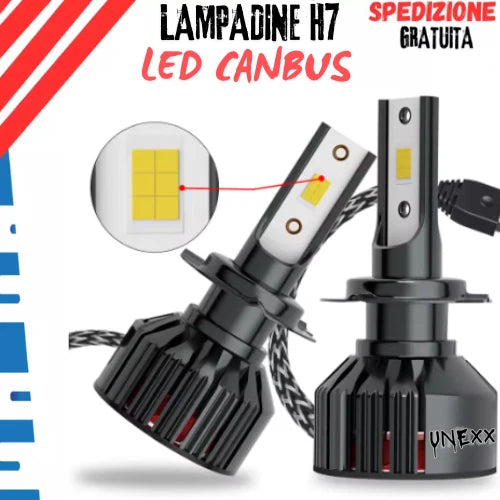 KIT LAMPADINE H7 12000LM - 6500K Led Super Luminoso CSP CANBUS Auto, LUCE BIANCA